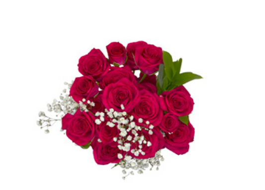 BOUQUET ROSES FONCÉ MODERN FEAST 50cm (12 ROSES)